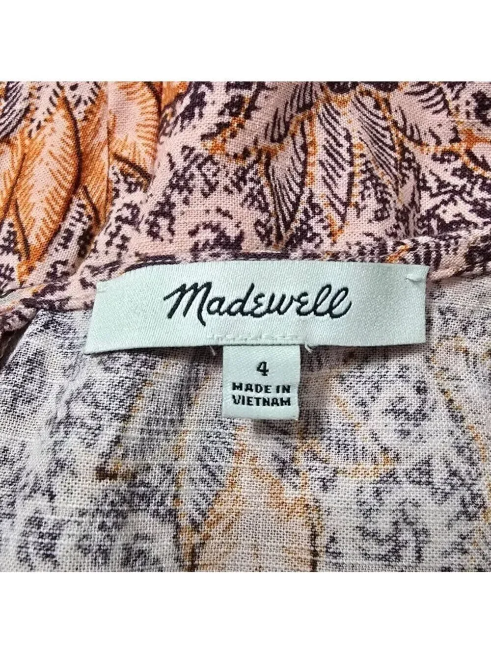 Madewell Lace-Up Ruffle-Hem Midi Dress in Bali Blooms Sz 4